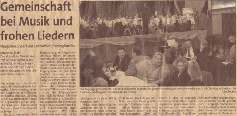 Neujahrskonzert der Kolpingsfamilie Letmathe