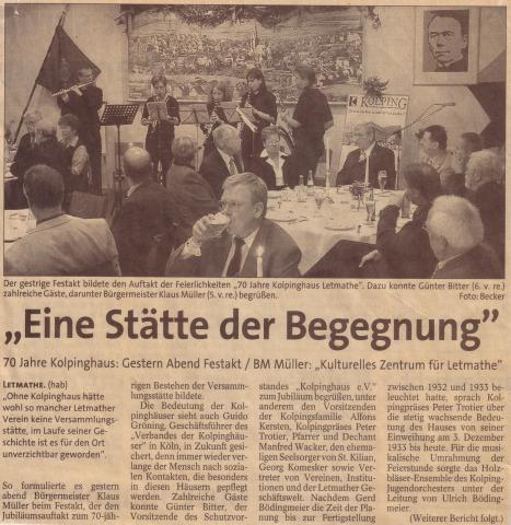 70 Jahre Kolpinghaus Letmathe