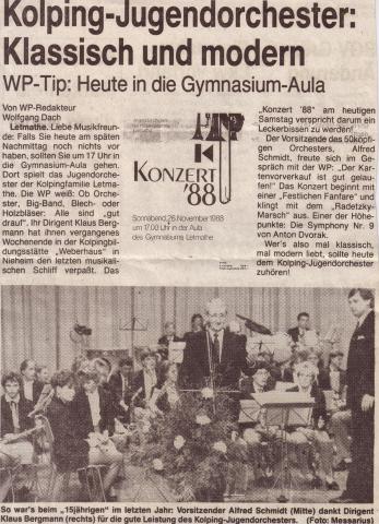 Vorschau Jahreskonzert 1988